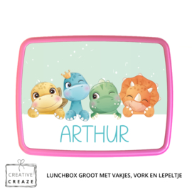 Lunchbox met naam | Baby dino's