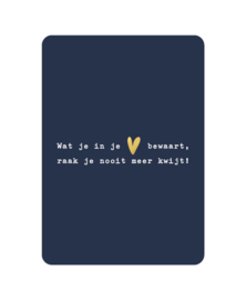 Kaart | Wat je in je hart bewaart ...