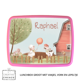 Lunchbox met naam | Boerderij