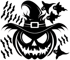 Raamsticker Halloween Pumpkin - herbruikbaar