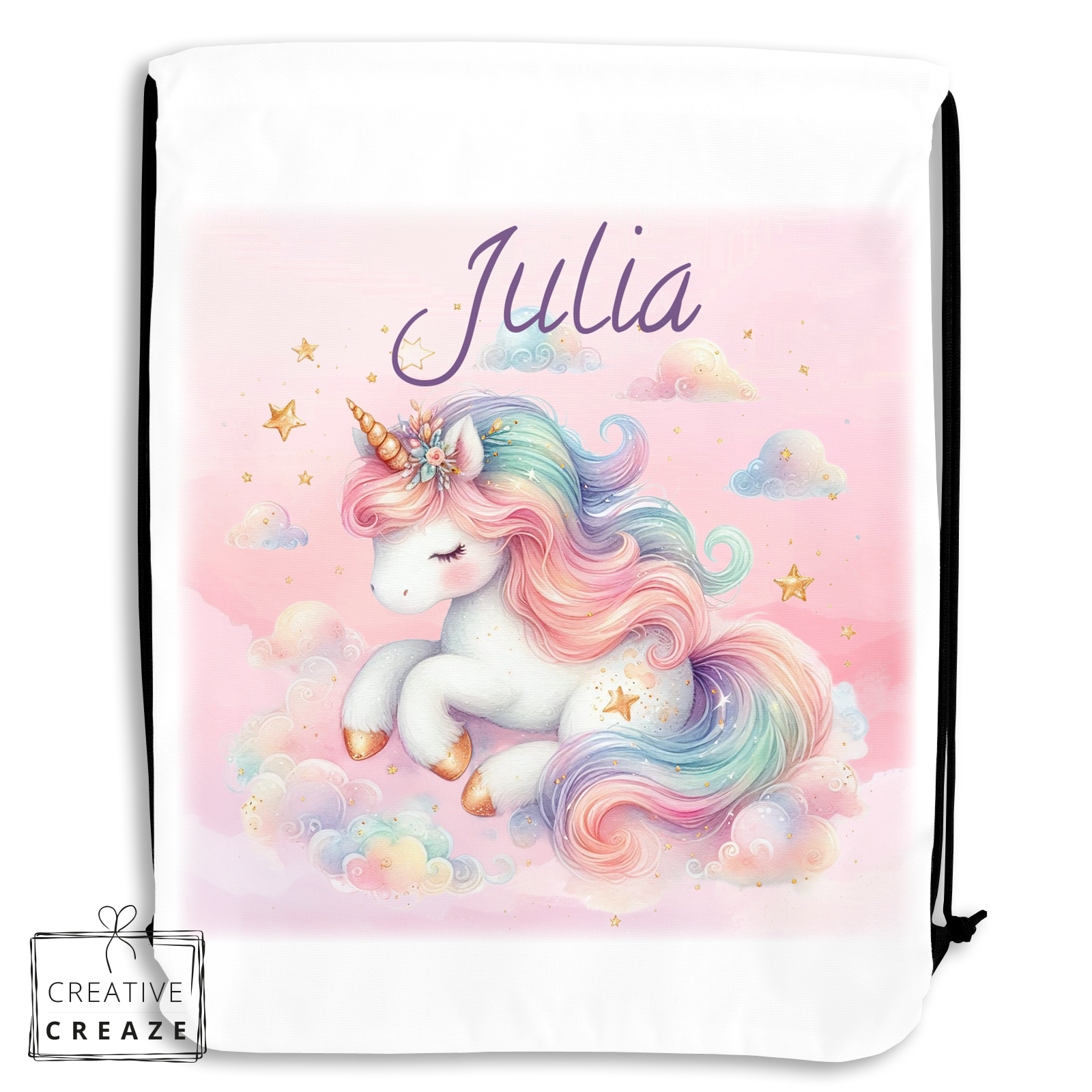 Turn- of zwemzak met naam | Cloud Unicorn