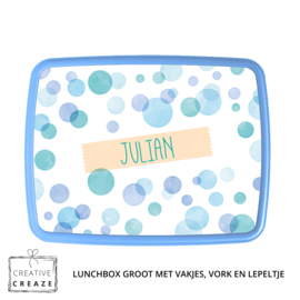 Lunchbox met naam | Blue Bubbles