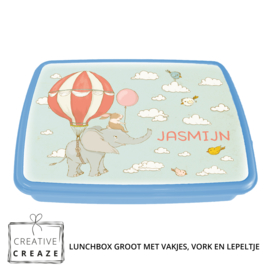 Lunchbox met naam | Vliegende olifant