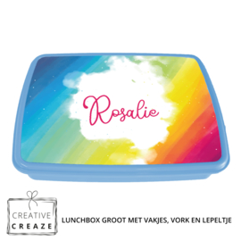 Lunchbox met naam | Regenboog