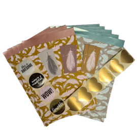Mix pakket Feathers small | Cadeauzakjes, cadeaulabels en stickers