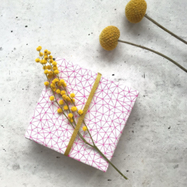 Inpakpapier Dots Metallic Petrol - Neon Pink