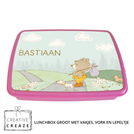 Lunchbox met naam | Beer op pad