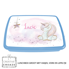 Lunchbox met naam | Schattige eenhoorn