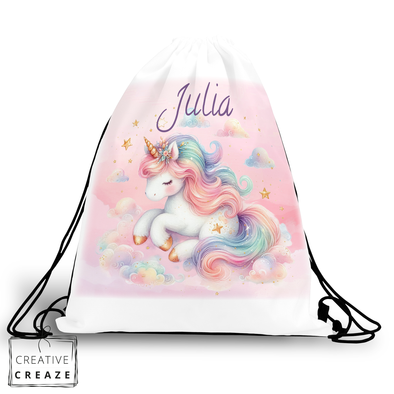 Turn- of zwemzak met naam | Cloud Unicorn