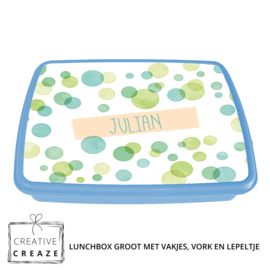 Lunchbox met naam | Green Bubbles