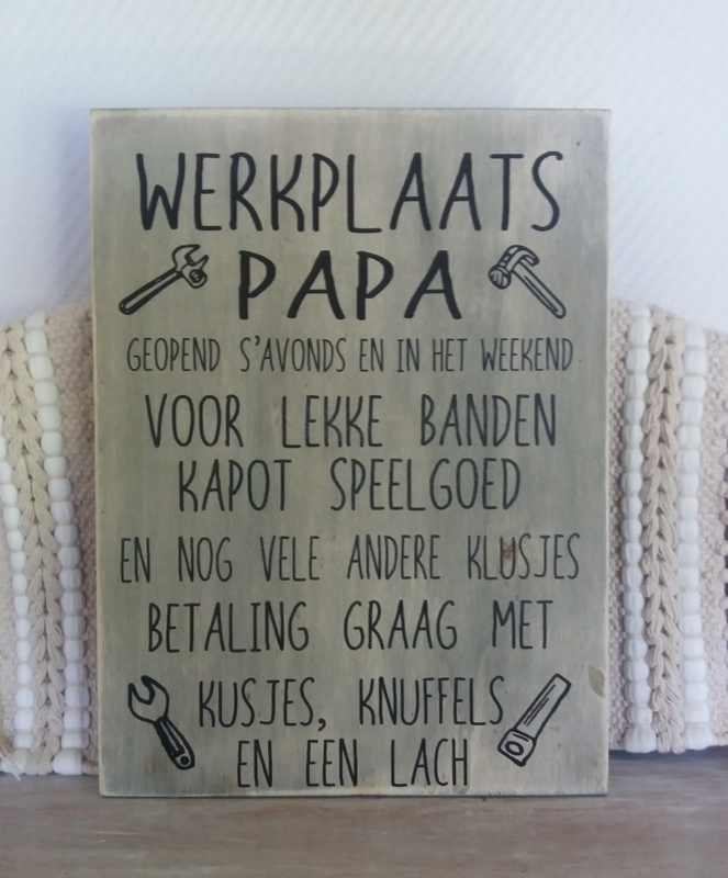 Tekstbord Papa | Moeder-, vaderdag cadeautjes creasite by Yvonne