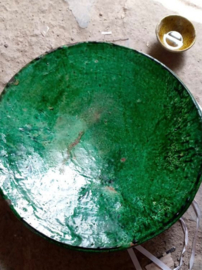 Bord Ø16cm groen of mosterdgeel