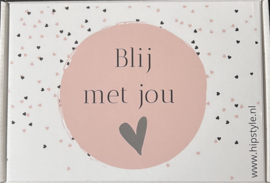 kadopakket 'Blij met jou' / Keuze kleuren kaarsje