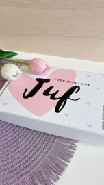 kadopakket 'Juf ' keuze uit kleuren kaarsje