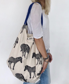 Shopper - Zebra Natural / Kobalt Blauw SOLD OUT