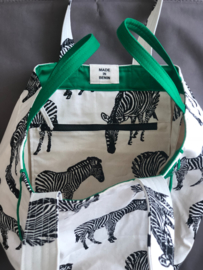 Strandtas - Zebra Natural / Green