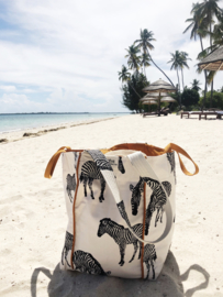 BeachBag -  Zebra Natural / Camel