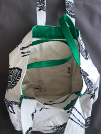 Strandtas - Zebra Natural / Green