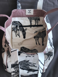 Strandtas -  Zebra Natural / Soft Pink