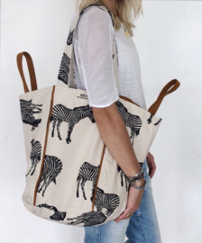 BeachBag -  Zebra Natural / Camel