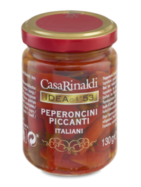 Casa Rinaldi Verdure Sott'Olio - Peperoncini Piccanti Rossi Interi Oevo 130g (per 12 st.)