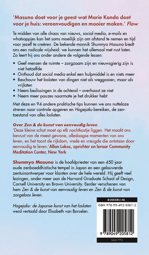 Hogejaku: de Japanse kunst van het loslaten Gun jezelf ruimte voor wat er echt toe doet,  Shunmyo Masuno
