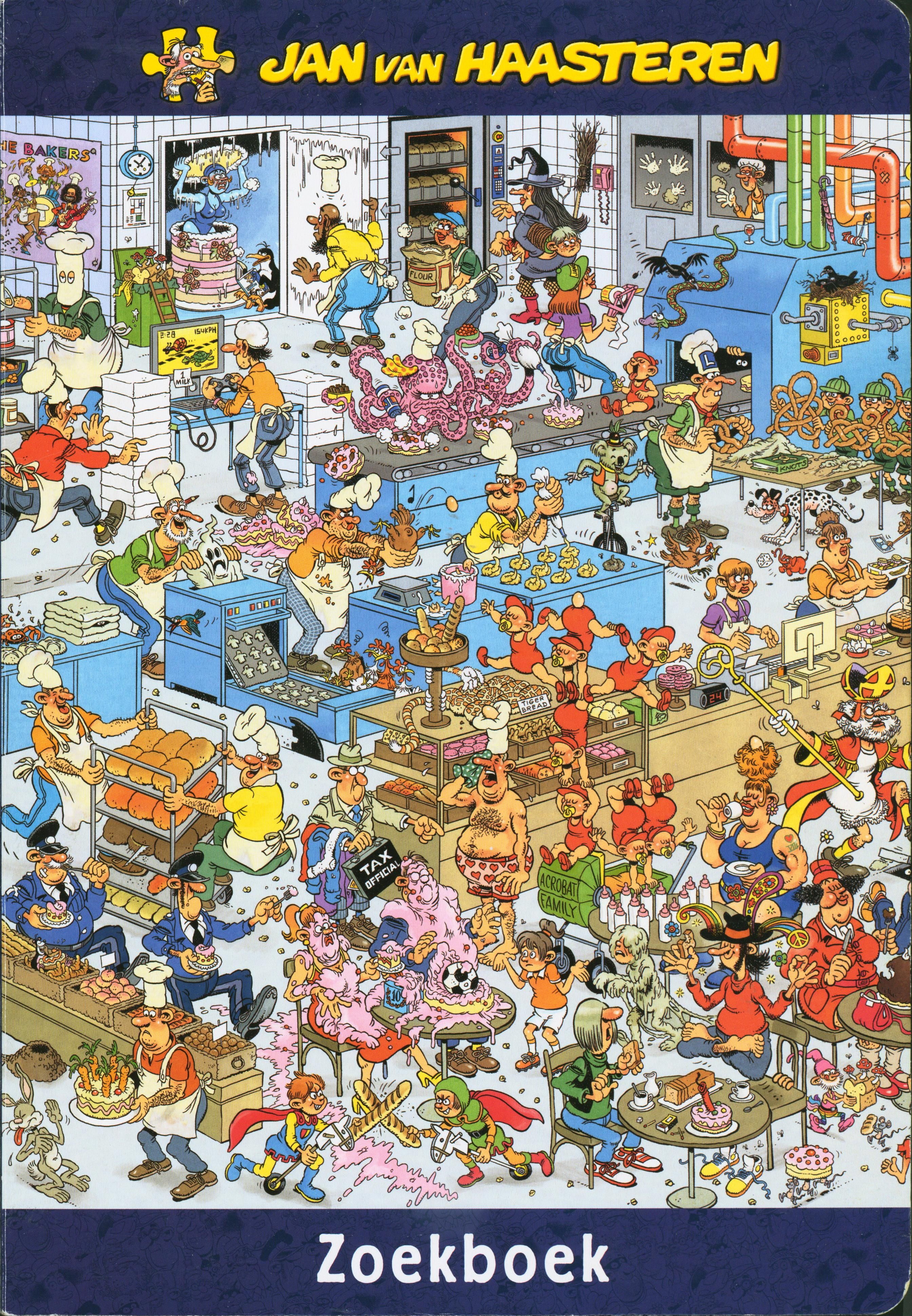 Jan Van Haasteren Bakkerij zoekboek - Voor kinderen en volwassenen - XL boek - Met humoristische illustraties Merk: Jan van Haasteren