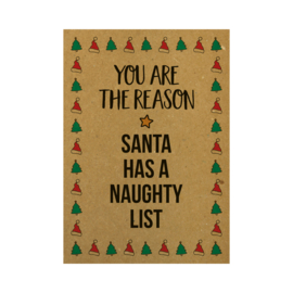 Kerstkaart - You're the reason Santa has a naughty list