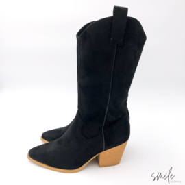 Musthave Dames Cowboy boots Suedine Zwart Western Musthave Dames Cowboy boots Suedine Zwart Western