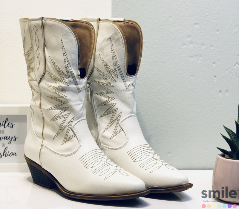 Musthave Dames Cowboy boots Wit Goud Western Laarzen Musthave Dames Cowboy boots Zwart Goud Western Laarzen