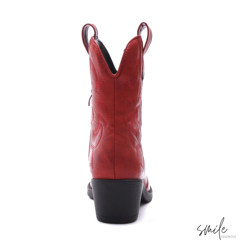 Musthave Dames Cowboy boots laag Rood Western Laarsjes Musthave Dames Cowboy boots laag Rood Western Laarsjes