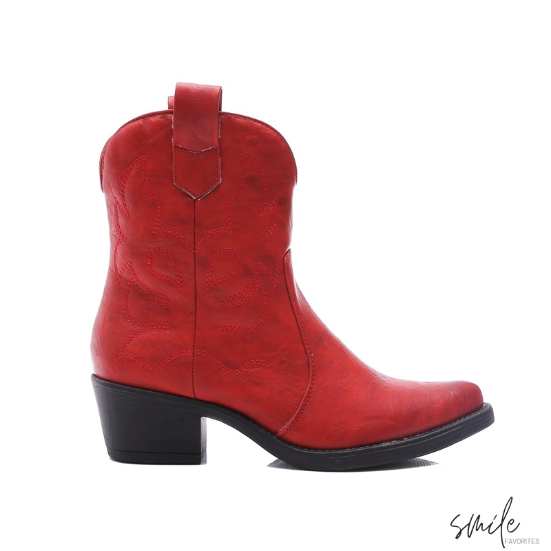 Musthave Dames Cowboy boots laag Rood Western Laarsjes Musthave Dames Cowboy boots laag Rood Western Laarsjes