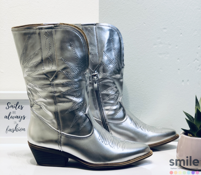 Musthave Dames Cowboy boots Goud Western Laarzen Musthave Dames Cowboy boots Zwart Goud Western Laarzen