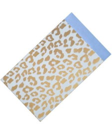 Cheetah - blauw/goud | cadeauzakje - 12 x 19 cm