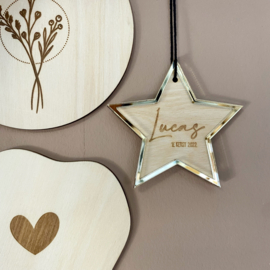 Houten kerstbal | ster