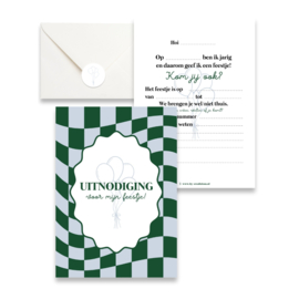 Uitnodiging - grid blauw groen