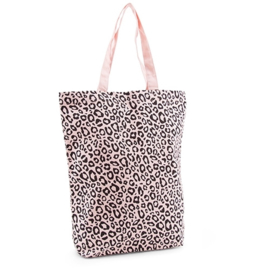 Luipaard print tas | soft pink | katoenen tas