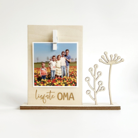 liefste mama / oma | houten bordje met bloemen