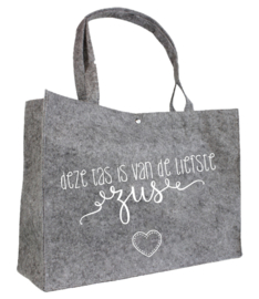 Deze tas is van de liefste zus | vilten tas