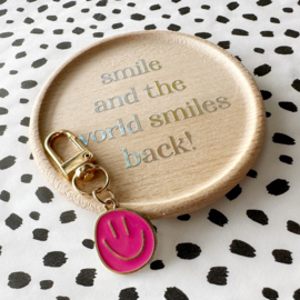 Smiley - roze | sleutelhanger