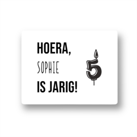 Hoera (naam) is jarig - kaarsje