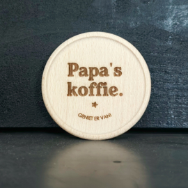 Papa's koffie | beukenhout onderzetter