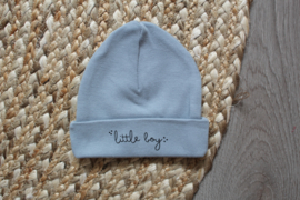 Little boy | babymutsje grey / blue