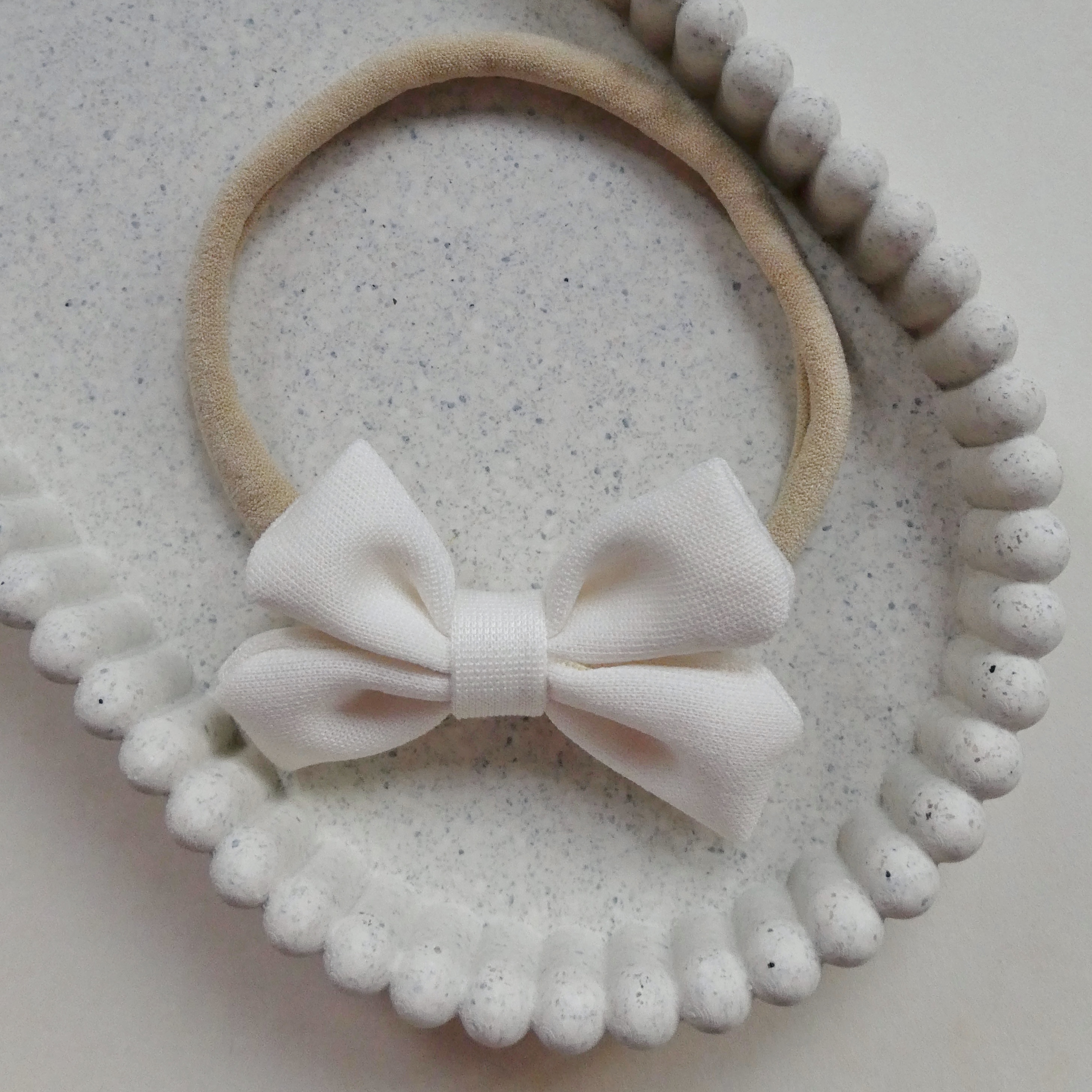 Haarband met strik - offwhite