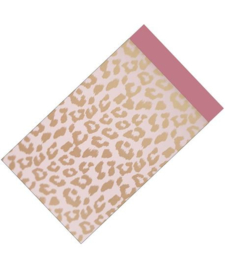 Cheetah - roze/goud | cadeauzakje - 12 x 19 cm