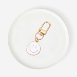 Smiley - wit | sleutelhanger