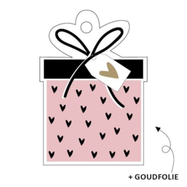 Cadeautje + hartjes | cadeaukaartje