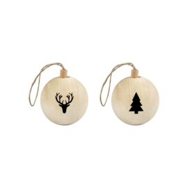 Houten kerstbal | rond