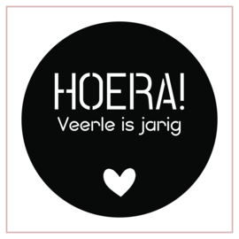 Hoera - rond - hartje | raamsticker herbruikbaar