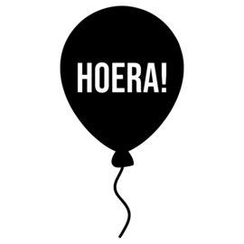 Hoera - ballon | raamsticker herbruikbaar